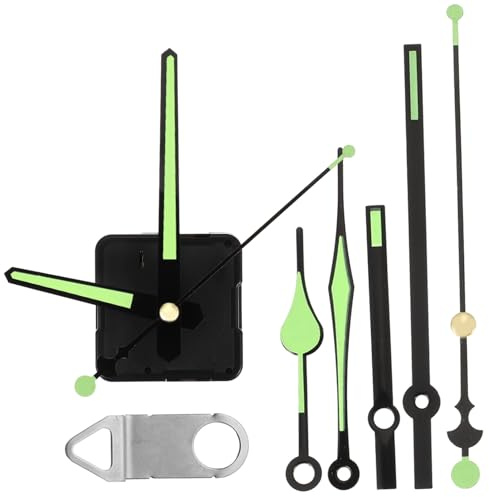 SAFIGLE Uhrwerk Mit Langer Welle Batteriebetriebenes Quarzuhrwerk Uhrzeiger Set Leuchtende Uhrzeiger Ersatz Mechanismus FüR Wanduhr DIY Reparatur