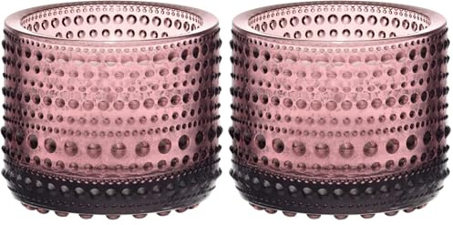iittala - Kastehelmi Teelichthalter 6,4 cm, violett, 3, Violettz (Packung mit 2)