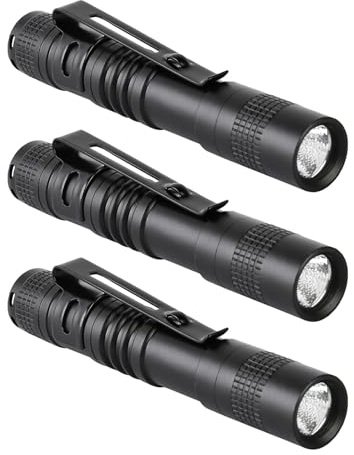 3 Pack Mini Torches, 3.5'' Small Torches with Pocket Clip for Hiking Repair | 500 Lumen Super Bright Flashlight, Portable LED Pen Light for Workshop Home Camping Outdoor Adventures Emergencies Car Trunk
