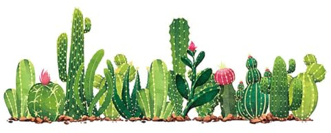 SHINEOFI Sticker Mural Cactus Papier Peint Végétal 3D Amovible Vert, Décoration Murale pour Salon et Chambre, Autocollants Muraux sans Résidus, Facile à Appliquer, pour Intérieur Maison