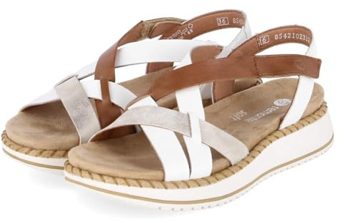 Remonte D3J53-80 Damen Flache Sandalen Glattleder in weiss - Gr. 36