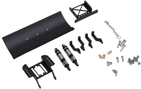 Alomejor Spazzaneve RC 1/18 Strumento Robusto e Leggero Espandibile per Spazzaneve per Auto Cingolate RC Materiale: Lega (BLACK)