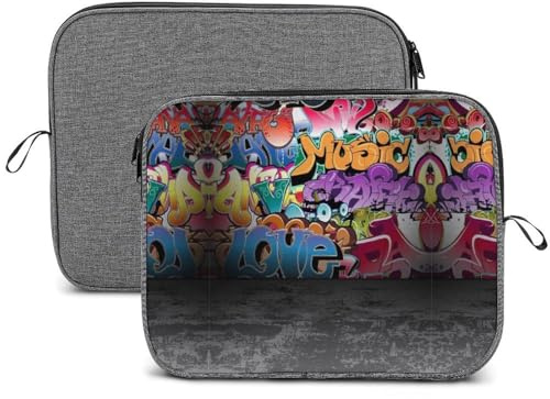 Wlntrophic Laptop-Hülle für 13 Zoll (33 cm), Graffiti, Hip-Hop-Schneeflocke