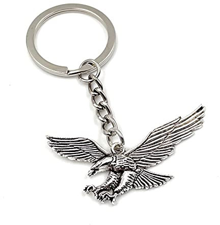 Onwomania - Bussard Eule Adler Vogel Schlüsselanhänger - Metall Glücksbringer ideal als Geschenk z.B. für den besten Freund, die beste Freundin, Mama - Für Männer, Frauen & Kinder