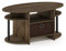 Furinno JAYA Ovaler Couchtisch mit schlichtem Design und Abfalleimer, Columbia Walnuss/Schwarz/Dunkelbraun