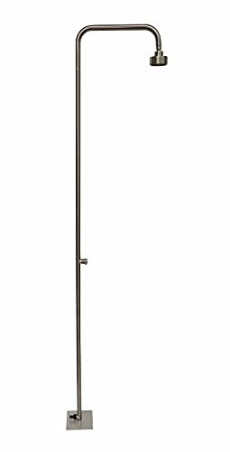 Design Gartendusche Aussendusche Pooldusche Deluxe aus hochwertigem Edelstahl Nickel gebürstet, Kopf schwenkbar