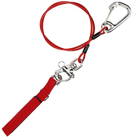 OUKENS Freediving Safety Rope, Freediving Lanyard Edelstahl Sicherheitsseil mit Armband Tauchsichere Rettungsleine (Freediving Safety Rope )