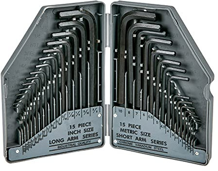 ZENO Allen Key Set 30PCS | Metric & Imperial Hexagonal | 0.7-10 mm & 0.028 to 3/8 inch | Allen Hex Keys in Plastic Box | Short and Long
