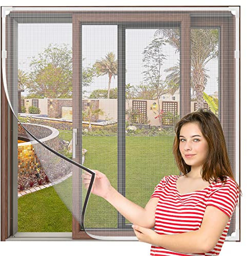 Yideng Pantalla magnética ajustable para ventana de bricolaje máx 120x140 cm/47x55 pulgadas se adapta a cualquier tamaño más pequeño expandible pantalla de malla para ventanas caseras