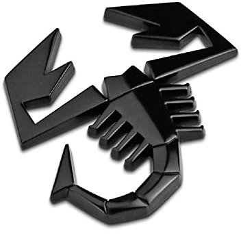 1 Stemma Logo Emblema Adesivo Scorpione Compatibile per Abarth 500 595 695 124 Fiat Grande Punto Bravo Stilo 3D in Metallo Massiccio Nero Posteriore Laterale