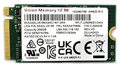 OEM Union Memory 256GB M.2 PCI-e NVME SSD Interno Solid State Drive 42mm 2242 Fattore di Forma Chiave M