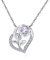 Qings June Alexandrite Moonstone Birthstone Necklace for Women 925 Sterling Silver Rose Flower Heart Pendant Necklaces with Cubic Zirconia Anniversary Birthstones Jewellery Gifts for Wife Her