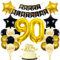 Jxuzh 90. Geburtstag Dekorationen Schwarz Gold Deko 90 Geburtstag Männer 90 Jahre Kindergeburtstag Deko Luftballon 90. Geburtstag Luftballons Girlande 90 Jahre Geburtstagsdeko für frauen männer
