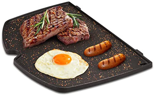 Plancha de hierro fundido 6559 para modelos Weber Q200, Q220, Q240, Q260, Q2000, Q2200, Q2400 Series, 38,9 x 27,5 cm