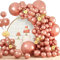 LUOBITO Palloncini Metallici Oro Rosa, 120 Pezzi Kit Arco Palloncini Oro Rosa, 18 12 10 5 Pollici Ghirlanda Palloncini Compleanno Matrimonio Battesimo Bambino Laurea Festa Decorazioni
