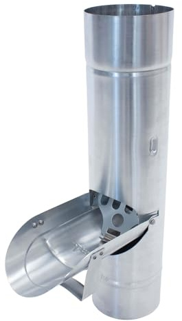 ZAMBELLI Regenrohrklappe 120mm Silber Titanzink | Regenwasserklappe mit Sieb, Fallrohr Klappe, Laubschutz durch einfache Montage
