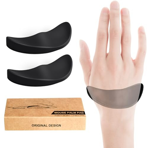 JIKIOU Högerhänt verkligt ergonomiskt handledsstöd för mus 2-pack, karpaltunnelstöd, smärtlindring, anti-trötthet, lätt glidning, kontorsdator laptop spel