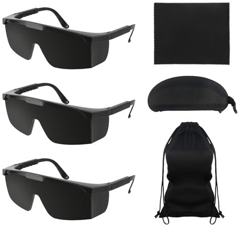 prota 3 Stück Laser Augenschutz Brille, Sicherheitsbrille IPL 190nm-2000nm Laser Schutzbrille, Sicherheitsbrille mit Brillenetui für Schönheit Laser Haarentfernung Graviermaschinen