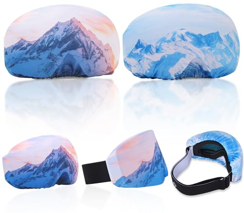 Ryaco 2 Stück Skibrillen Schutz Überzug Mikrofaser Brillen Putztuch Lycra-Stoff, Skibrille Schutzhülle Schützt vor Kratzern Geeignet zum Snowboarden, Ski-Reiseaufbewahrung, Linsenschutz