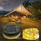 Bowfar Solar Camping Lichterkette Aussen, 10M 132 LED Camping Lichterkette Aufrollbar mit USB Wiederaufladbare, 2-in-1 Alpenwolken Tragbare Campinglampe Solar für Outdoor Camping Wandern Garten