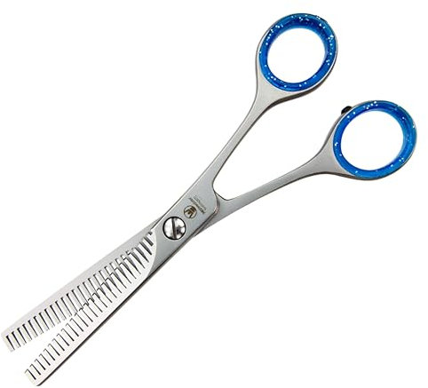 WELTMEISTER SOLINGEN scharfe PROFI Hundeschere Effilierschere doppelseitige Ausdünnschere 5,5 Zoll (14cm) mit 28 präzisionsgefrästen Zähnen PREMIUM-QUALITÄT Made in Germany