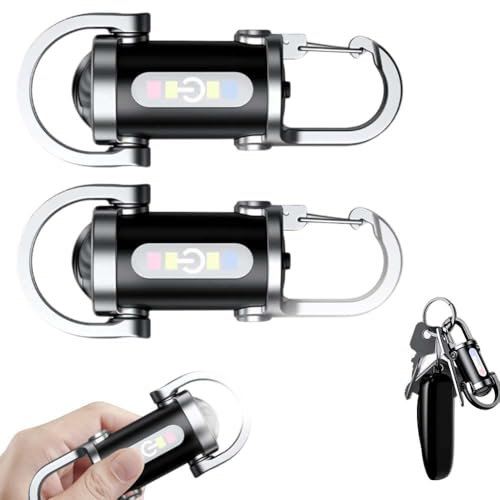 ComedyKing Mini Lampe de Poche, Lampe Torche LED Portable Ultra Lumineux Alimentée Torche Porte Clé lampe torche puissante pour l'Extérieur Camping Fête Randonnée et Eclairage d'Urgence (2pcs)