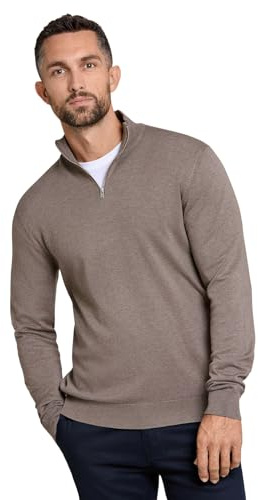 Lindbergh Rollkragenpullover Herren mit Reißverschluss | Strickpullover Zip Herren Relaxed Fit mit hohem Kragen & feinem Rippstrick | Weich & körperbetont | Größe S-3XL