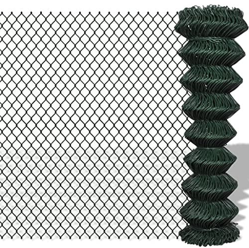 vidaXL Patio Outdoor 4' 9 x 82' Chain Link Fence Roll Steel Wire Mesh Garden Border