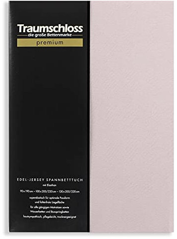 Traumschloss Spannbetttuch »Premium« Mako Baumwolle mit Elasthan | Edel-Jersey | samtweich & angenehm zur Haut | Silber (hell) | 180-200x200-220cm