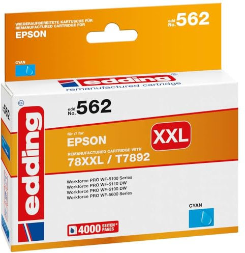 edding Druckerpatrone ersetzt Epson 78XXL, T7892 Kompatibel Cyan EDD-562 18-562