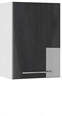 Vicco Hängeschrank Fame-Line, hängender Küchenschrank, Anthrazit Hochglanz/Weiß, 50 cm