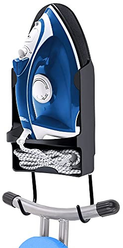 Pensino Bügelbrett-Aufhänger, Wandmontage, Bügeleisenhalter mit Bügelbrett-Gestell für max. 12,7 cm Breite, Eisen (schwarz)