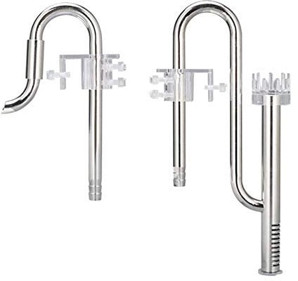 MiOYOOW Aquarium Wasseroberfläche Skimmer, Aquarium Filterrohr Edelstahl Zufluss Abfluss Rohre für Aquarium Planted Tank 12 / 16mm