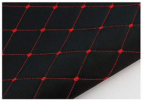 Simili Cuir Simili Cuir Piqués Tissu ameublement， Vendu au mètre ，pour ameublement, canapé, chaises, Sacs，Intérieur de Voiture en Cuir，Point Rouge Noir (Size : 1.5 * 15m)