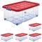 ARTECSIS 5 Aufbewahrungsboxen aus Plastik mit Deckel 60x40x25 cm Eurobox Drehstapelbox stapelbar nestbar 45L