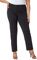 Roman Originals Work Trousers for Women UK Ladies Office Smart Stretch Suit Pants Slacks Cigarette Straight Leg Tailored High Elasticated Waist Ankle Grazer Slim - Plus Plain Black - Size 18
