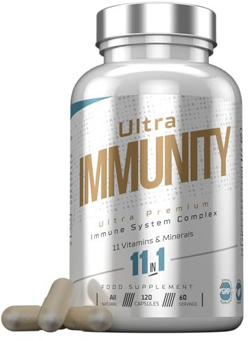 Ultra Premium Immune System Booster Supplement - Ultra Immunity | Immune System Support | Vitamin D, Vitamin C, Zinc, B12, Multivitamin 120 Capsules
