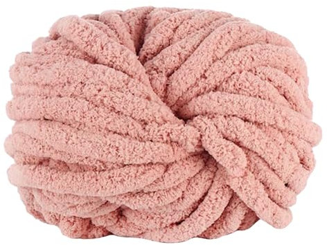 Maxee Dicke Wolle Garn 250g, Sperrige Armstricken Wolle, Soft Arm Knitting, XXL Grobstrick Weiches Wollgarn, zum Häkeln für Decke, Perfekt zum Weben von Haustier Nest, Decken, Zierkissen-Dunkelrosa