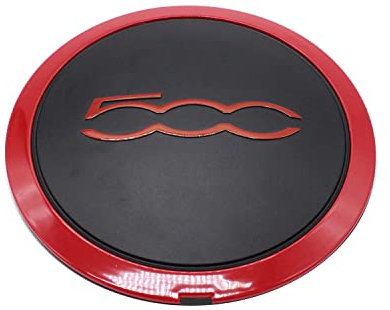 1 Stück Alufelgen-Nabenkappen Felgendeckel mit rotem Logo und rotem Felgen, passend für Fiat 500 SHLPDFM Fiat Part