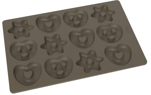 LURCH Mini Lebkuchen Silikonbackform für Brezeln, Herzen, Sterne, antihaftende Backform aus Silikon mit 15 Jahre Garantie