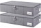 Yawinhe 2 Pack Underbed Storage Boxes with Lid, Wardrobe Organiser with 4Handles, Sturdy Zipper und Label Holders, Foldable Clothing Bags, for Comforter, Blanket, 80x40x15cm, Grey, SNH002GL-2