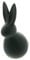 FRANK FLECHTWAREN Osterdeko Mattschwarz lackiertes Porzellan, Dekofigur, Dekohase, Hase Black, Osterhase, Moderne Osterdeko, Tischdeko, Geschenk für Hasenfreunde Höhe ca. 26 cm