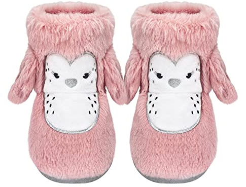 Dream Bridge Kinder Plüsch Hausschuhe Flauschige Stiefel für Mädchen buntes Einhorn 100% Synthetik