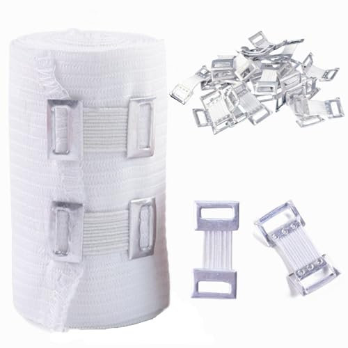 Clip per Bendaggio Elastico,Clip di Bendaggio Estensibile,Bendaggio di Fissaggio,Fine di Sostituzione,Adesivo per Sport Atletica per Distorsioni di Caviglia,Polso,Braccio,Gamba,Bianco,20 Pezzi