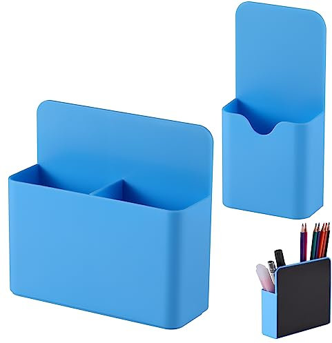 KITANIS Magnetic Pen Holder,2 Pack Magnetic Dry Erase Marker Holder with Generous Compartments,Strong Magnet Storage Marker Pen Pencil Organizer for Refrigerator,Whiteboard,Locker Accessories