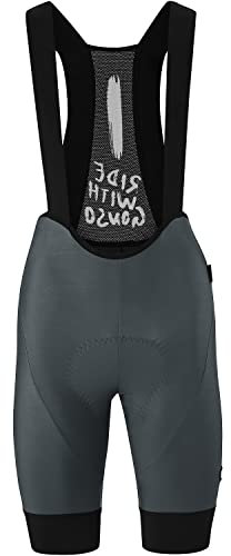 Gonso SQlab GO Bib W, Kurze Damen Träger-Radhose, Tights mit ergonomischem SQlab Sitzpolster, Innovative Schnittführung ohne Seitennaht, Enganliegende Passform,Grau, Gr. 50