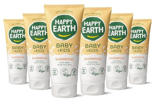 Happy Earth Baby&Kids Shampoo - Für Kinder - 100% Natürliche Inhaltsstoffe & Vegan - Seifenfrei - 200 ML
