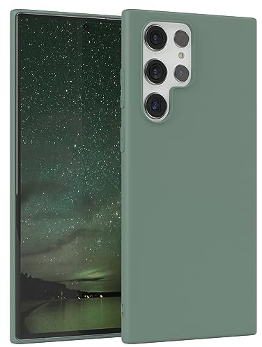 EAZY CASE - Silikonhülle für Samsung Galaxy S22 Ultra 5G Hülle Silikon Case Grün weich stoßfeste Handyhülle S22 Ultra Schutzhülle mit Kameraschutz Dünn Premium Schutz Cover TPU Bumper Dunkelgrün