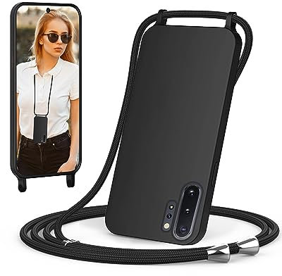 Handykette für Samsung Galaxy Note 10 Plus Hülle mit Band, Handyhülle mit Schnur zum Umhängen, weiche TPU Silikonhülle mit Band [verstellbar] Halskettenhülle für Samsung Note 10 Plus