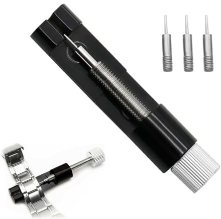 ZKSXOA Watch Link Removal Kit with 3 Extra Pins,Remove Bracelet Adjustment,Metal Watch Strap Adjustment Tool for Watch Strap Resizing, Change Watch Belt Adjuster Metal Watch Adjuster